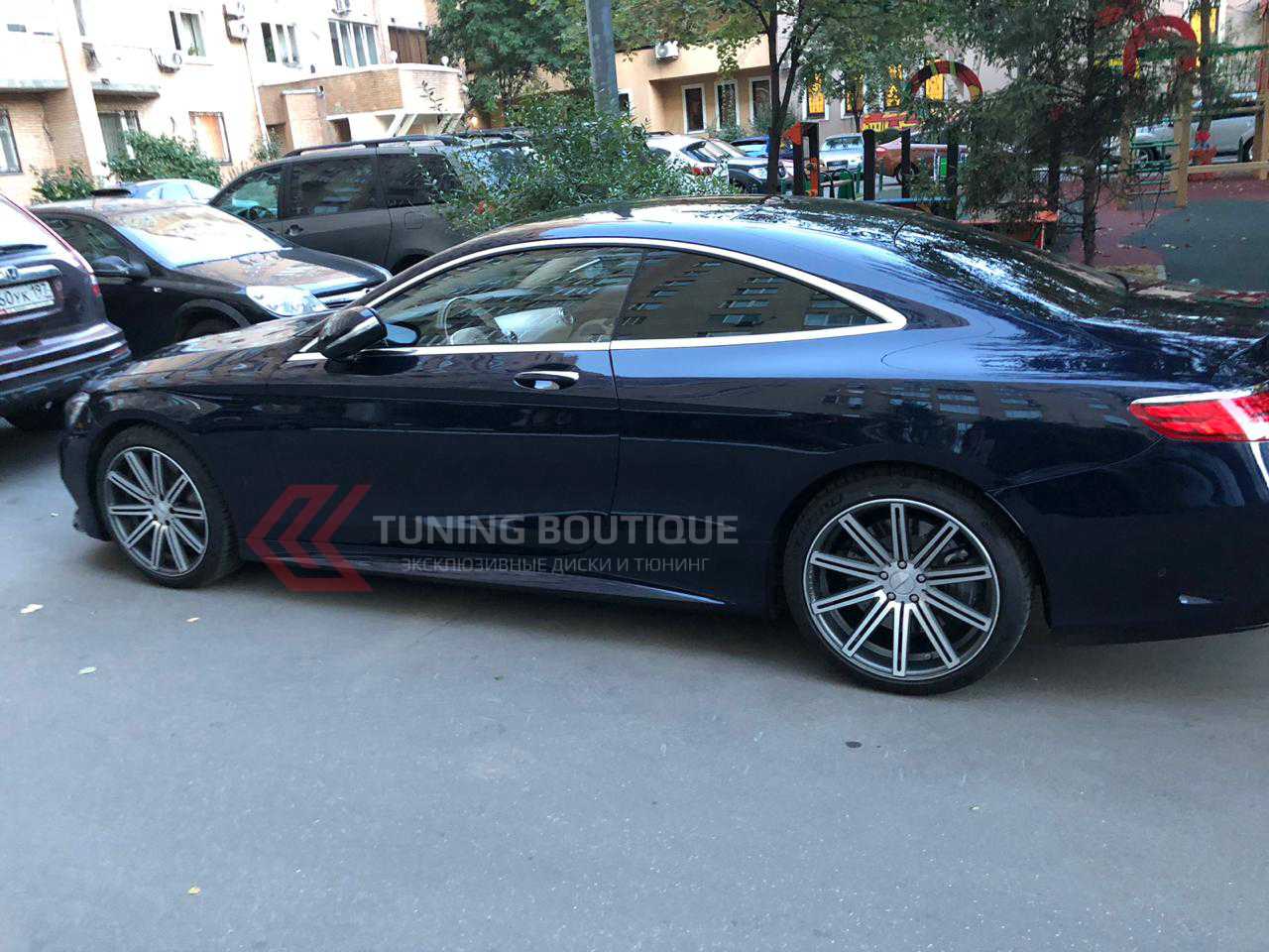Mercedes S Coupe на 20" дисках Vossen CV4 Matte Graphite фото 1